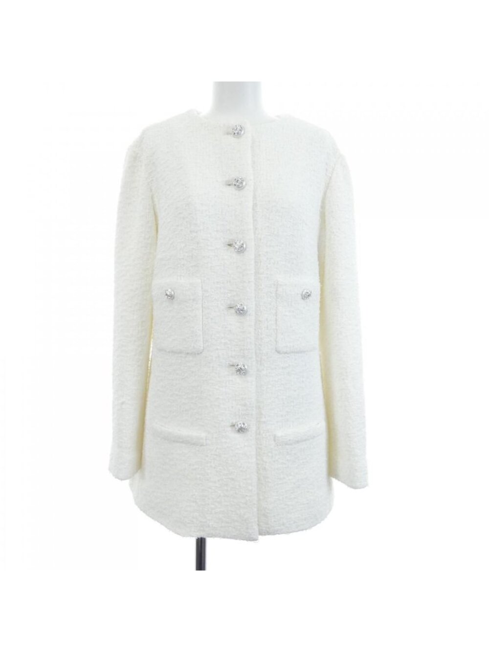 Chanel Collarless Jacket White